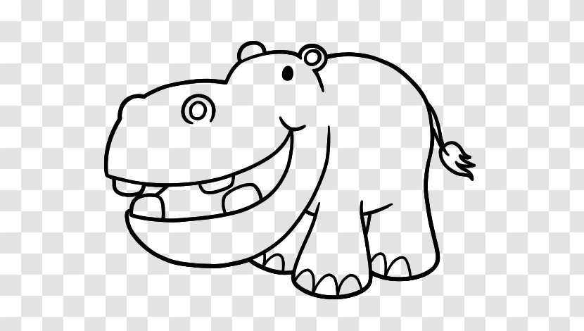 Hippopotamus Coloring Book Drawing Clip Art - Silhouette - Frame Transparent PNG