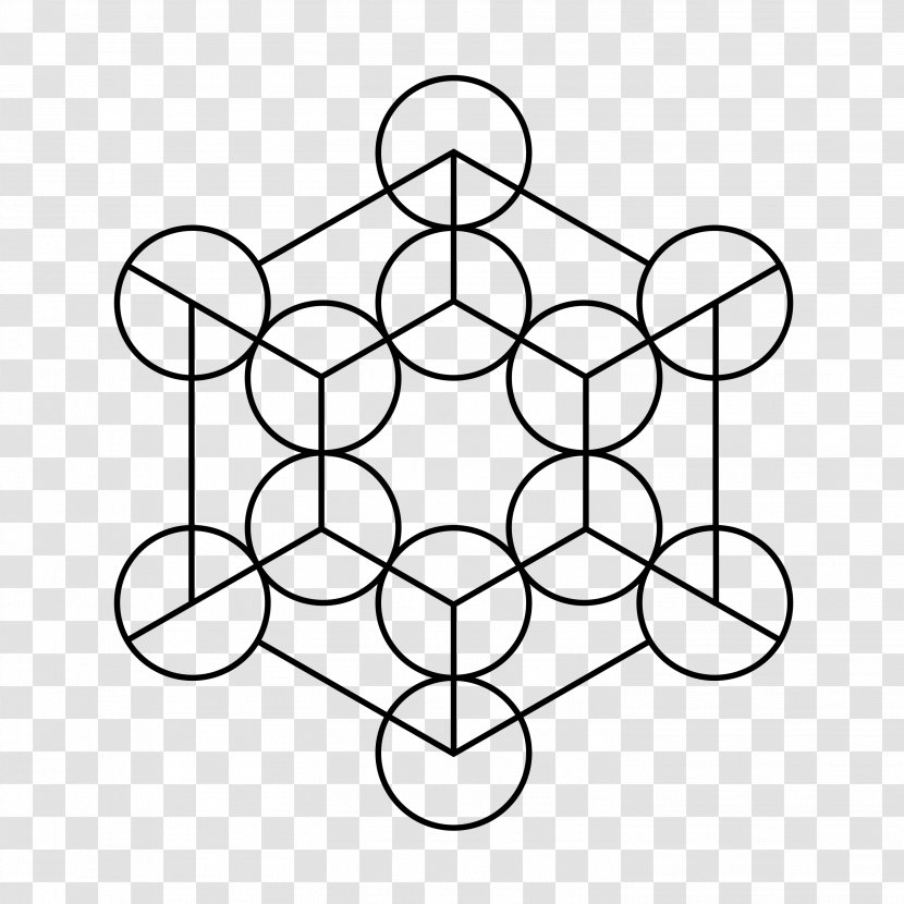 Metatron's Cube Overlapping Circles Grid Sacred Geometry - White - Vector Single-page Design Transparent PNG