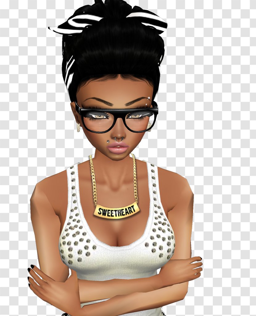 Glasses Black Hair Hairstyle Brown Clothing Accessories - Cartoon - Snap Transparent PNG