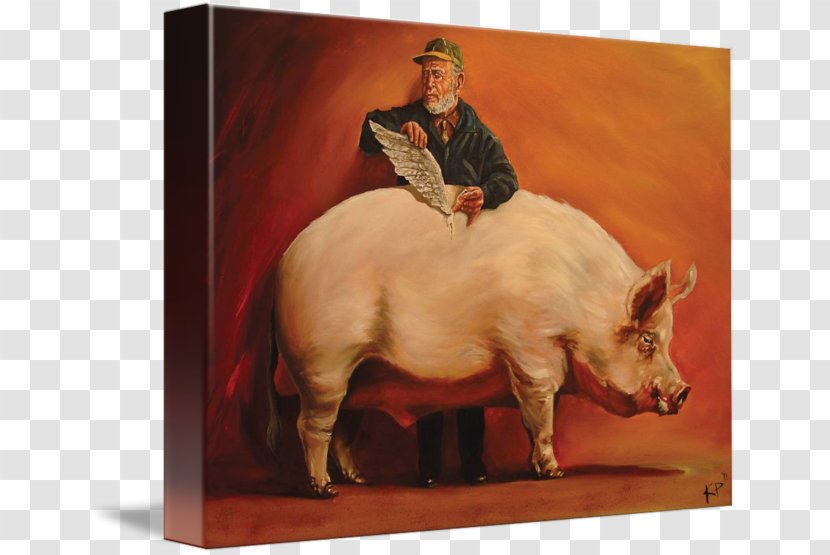Pig Oil Painting Canvas Print - Fine Art Transparent PNG