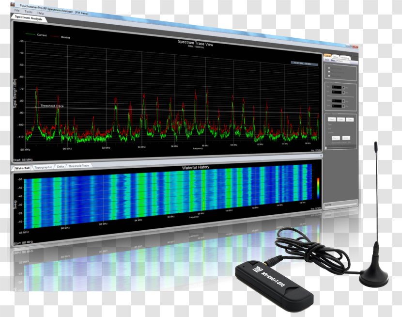 Spectrum Analyzer USB Radio Frequency Analyser Computer Software - Wireless - Wifi Signal Transparent PNG