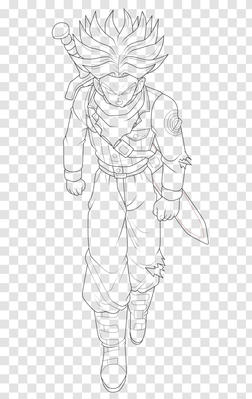 Goku Trunks Goten Line Art Sketch - Character Transparent PNG