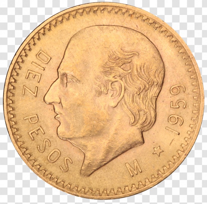 Gold Coin Mexico Mexican Peso - Currency Transparent PNG