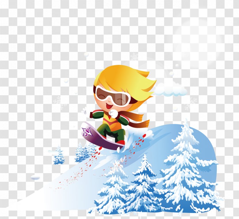 Royalty-free Snowboarding Skiing Illustration - Ski - Snow Winter Tourism Creatives Transparent PNG