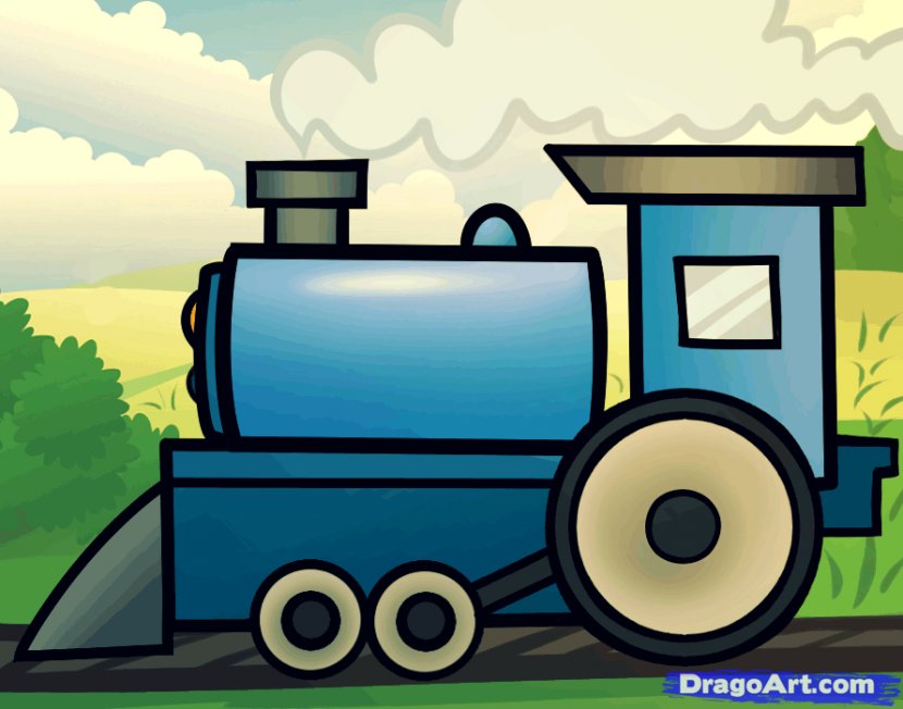 Train Drawing Cartoon Clip Art - Play - Trains Transparent PNG
