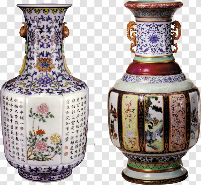 National Palace Museum Jingdezhen Collections Of The Qing Dynasty Porcelain - Retro Vase Transparent PNG