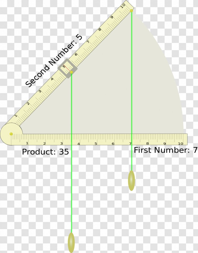 Triangle Font - Yellow - Slide Rule Transparent PNG