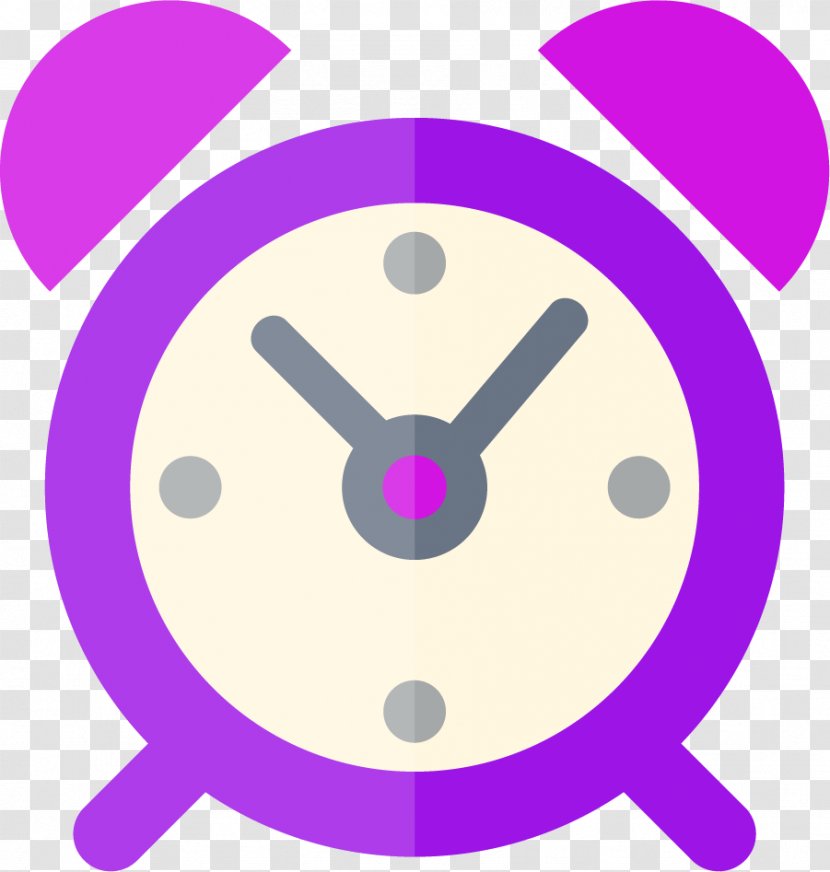 Alarm Clock Device Icon - Purple - Cartoon Transparent PNG