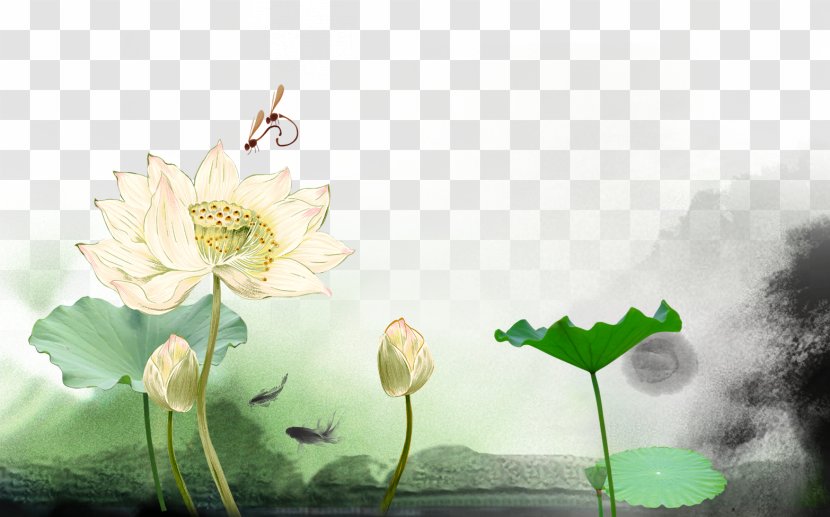 China Poster Chinoiserie Budaya Tionghoa - Flower - Lotus Classical Elements Transparent PNG