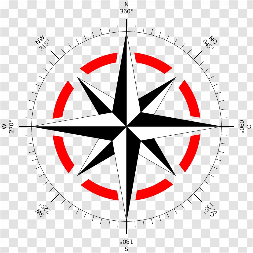 North Magnetic Pole Compass Rose Cardinal Direction - Declination - Star Transparent PNG