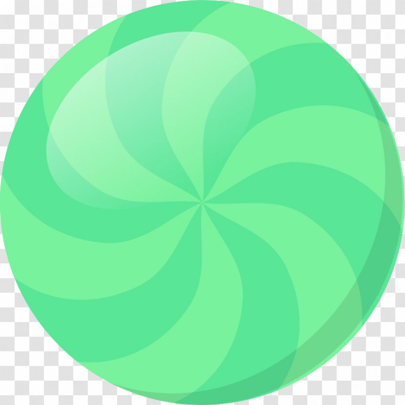 Green Circle Leaf Pattern - Cartoon Lollipop Transparent PNG