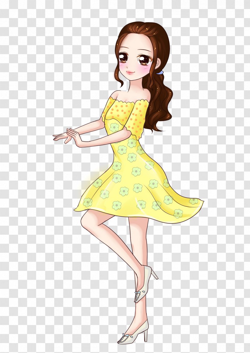Illustration Dress Fashion Pin-up Girl Yellow - Fairy - Ark Cartoon Transparent PNG