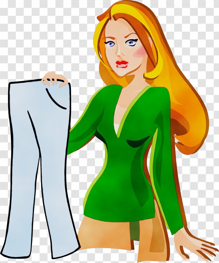 Green Cartoon Clip Art Fictional Character Fashion Illustration - Sleeve Style Transparent PNG