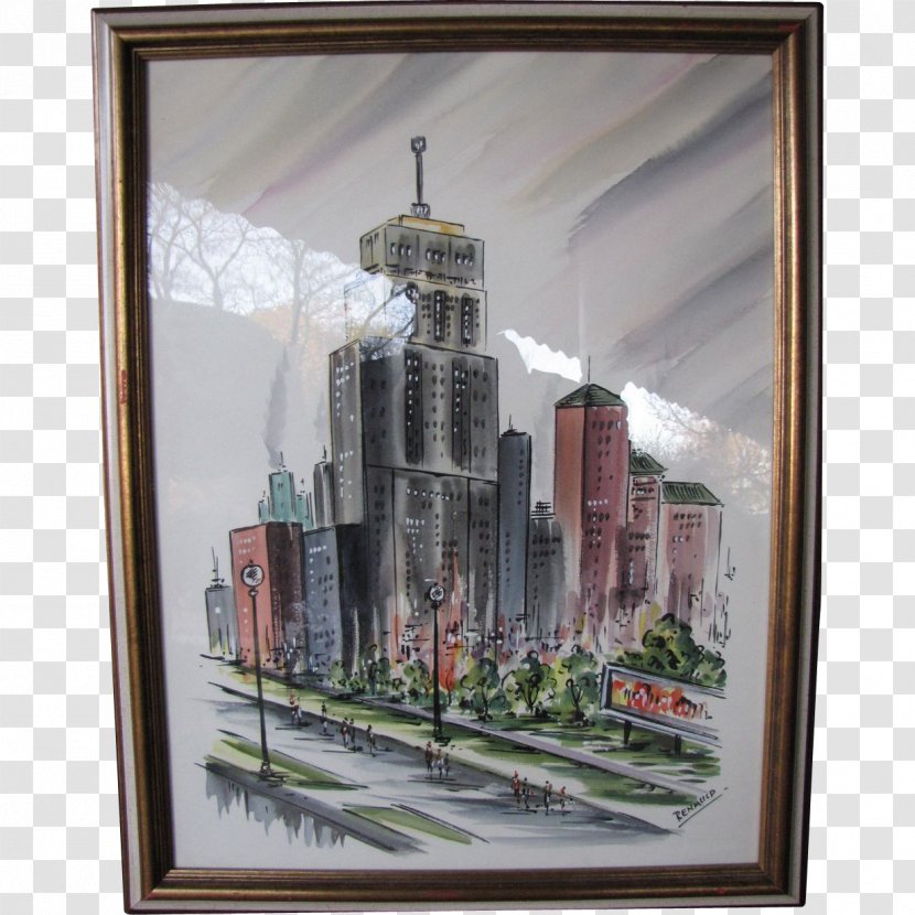 Palmolive Building Watercolor Painting Art - Rectangle Transparent PNG