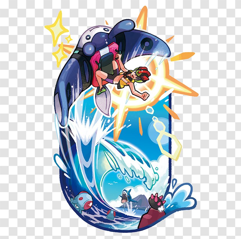 Pokémon Ultra Sun And Moon & Moon: The Official Alola Region Strategy Guide Mantine - Surfing - Minimalistic Vaporwave Art Girls Transparent PNG