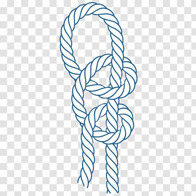 Turquoise Rope Line Line Art Knot Transparent PNG