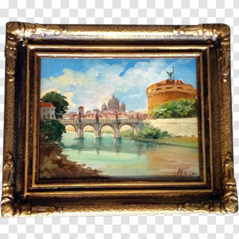 Castel Sant'Angelo Ponte Tiber Still Life Painting - Oil Paint Transparent PNG