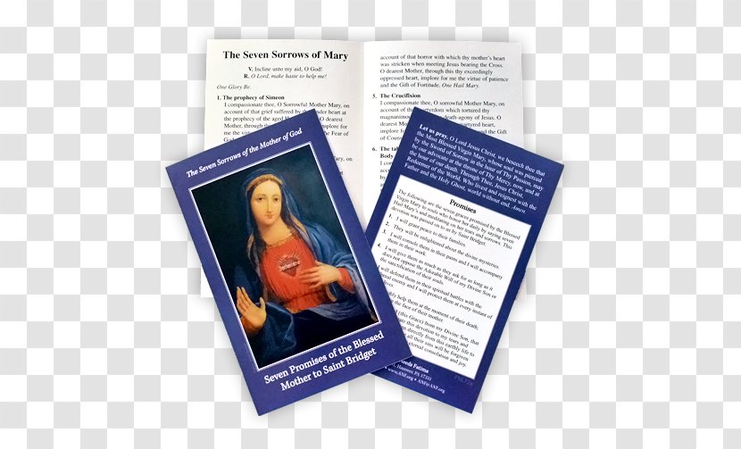 Holy Card Our Lady Of Sorrows Prayer Novena Christianity - Mary - Fatima Transparent PNG