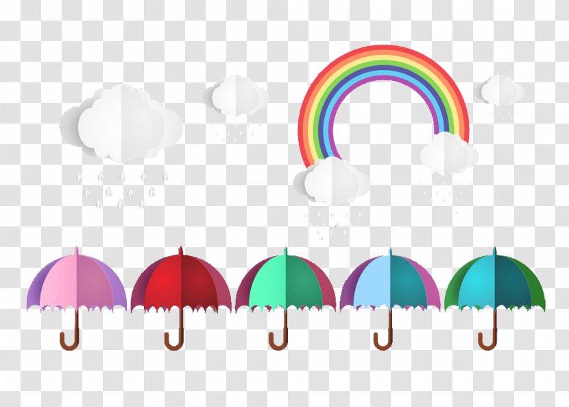 Graphic Design Rainbow Cloud Umbrella - Snow - Nimbus Transparent PNG