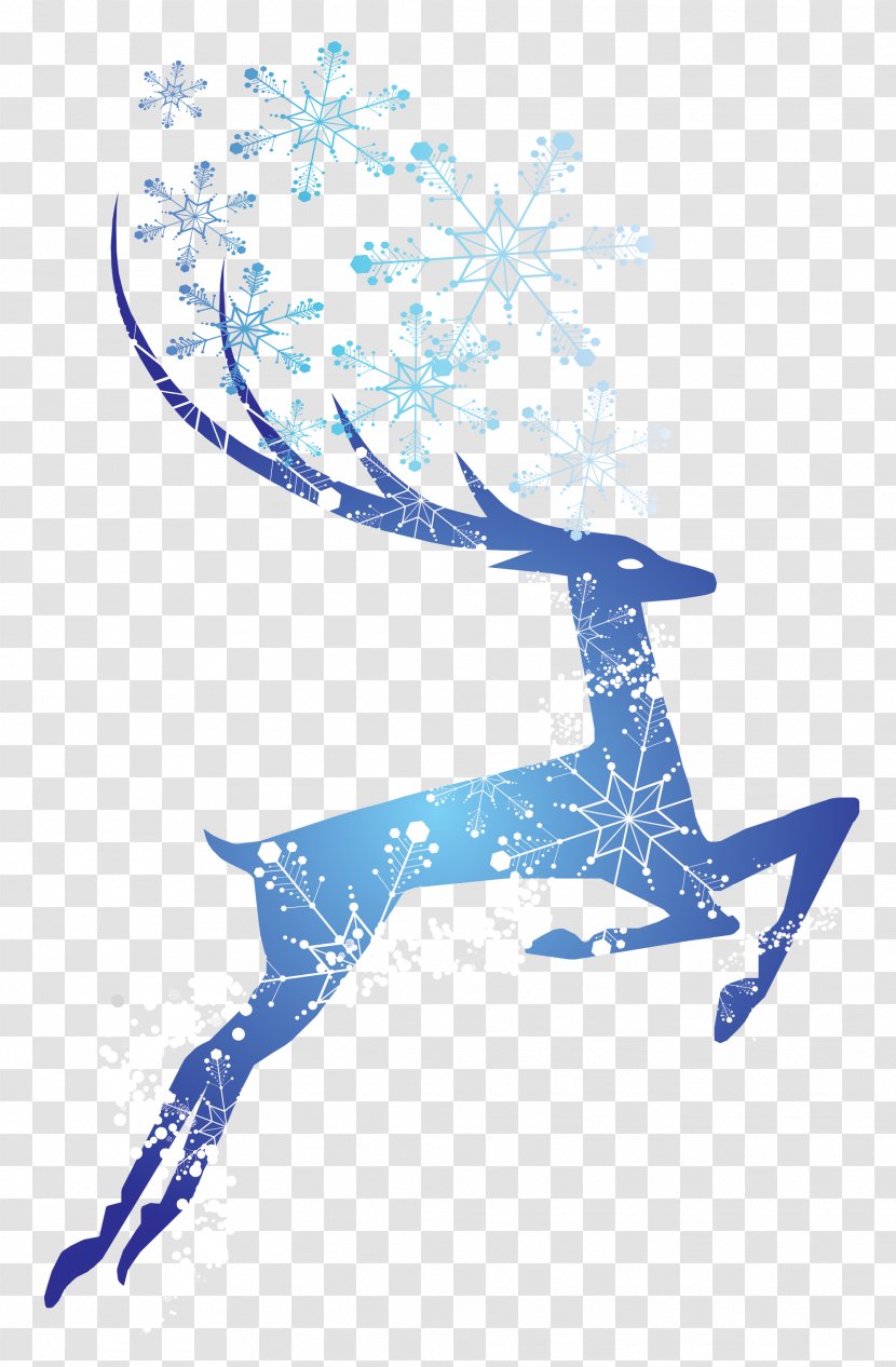 Text Graphic Design Blue Illustration - Art - Christmas Sika Deer Transparent PNG