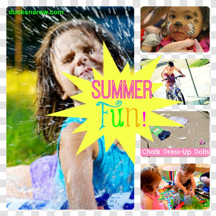 Toddler Summer Vacation Slip 'N Slide Collage - Watercolor Transparent PNG