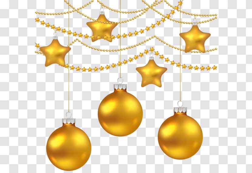 Christmas Ornament Decoration Clip Art - Ball - Golden Material Transparent PNG