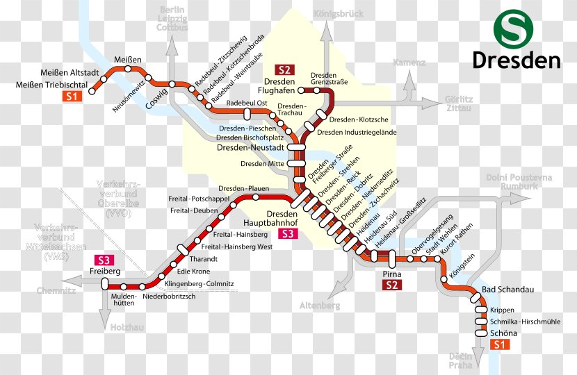 Dresden S-Bahn Rapid Transit Rail Transport Hamburg - Public - Map Transparent PNG