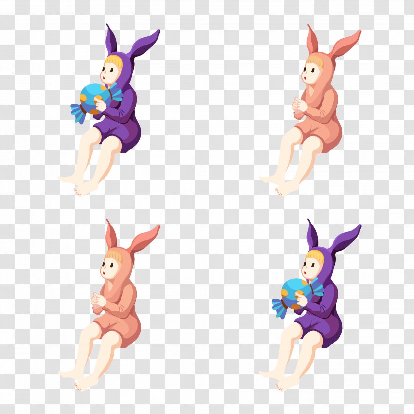 Easter Bunny Figurine Cartoon Legendary Creature - Rabbit - Boom Business Transparent PNG