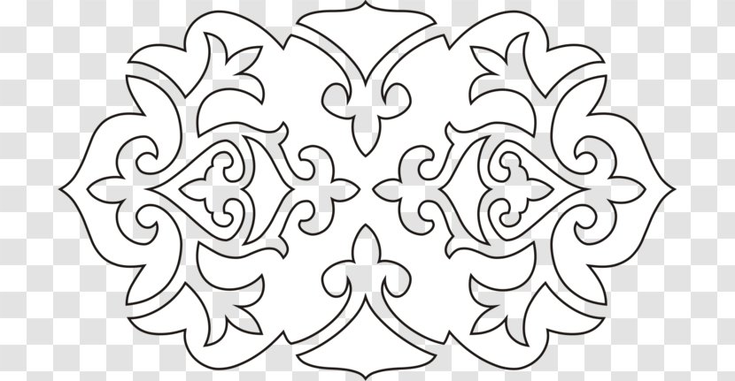 Ornament Motif Drawing Pattern - Black And White - Design Transparent PNG