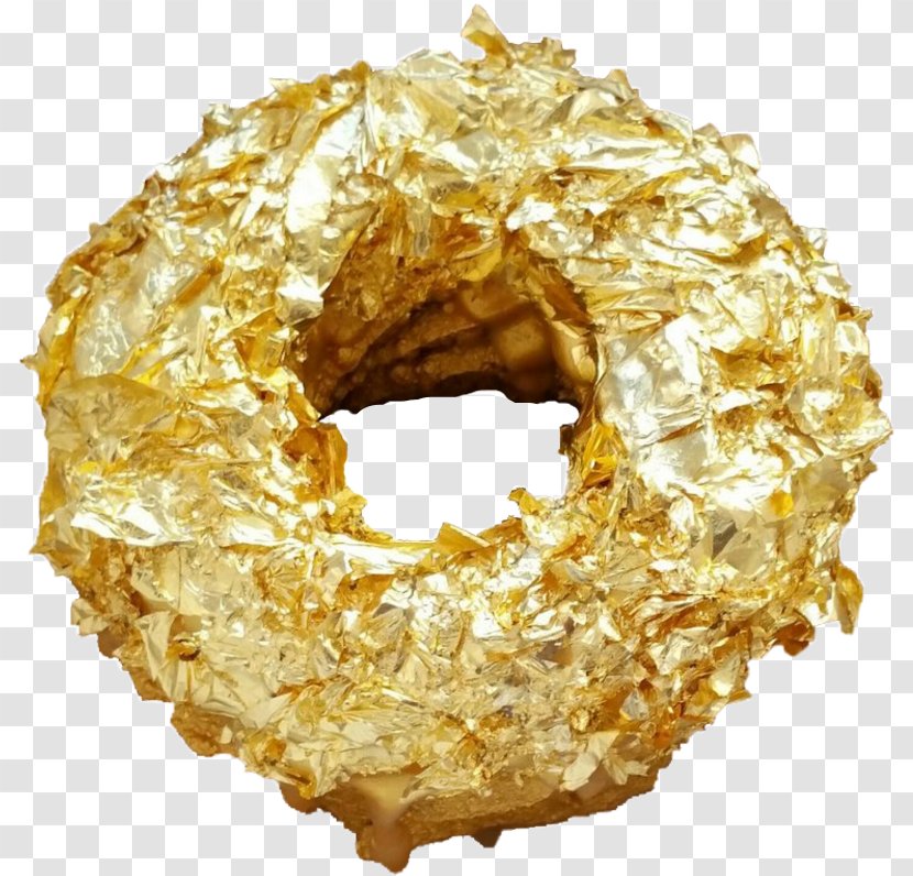 Donuts Champagne Gold Leaf Frosting & Icing Transparent PNG