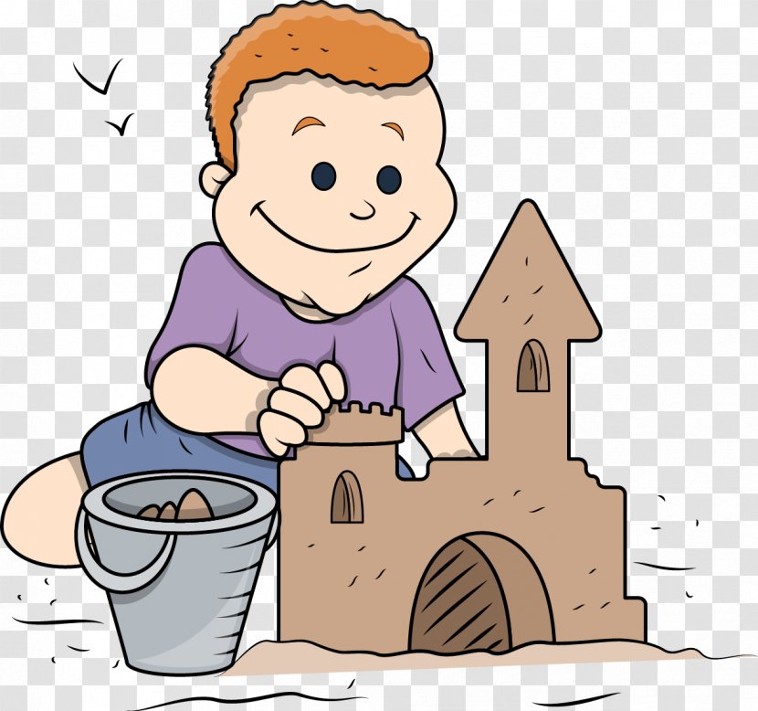 Sand Art And Play Cartoon Castle - Vector Transparent PNG