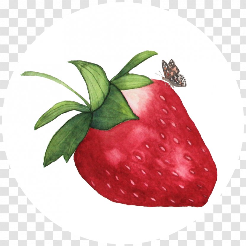 Strawberry Watercolor Painting Accessory Fruit Food - My Giant - Butterfly Transparent PNG