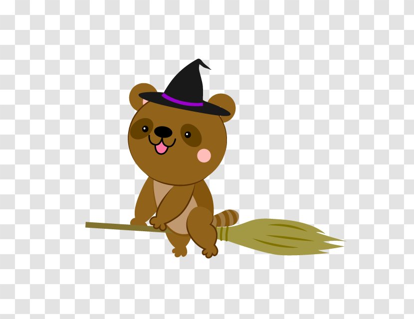 Canidae Raccoon Dog Clip Art - Cartoon - Flying Broom Transparent PNG