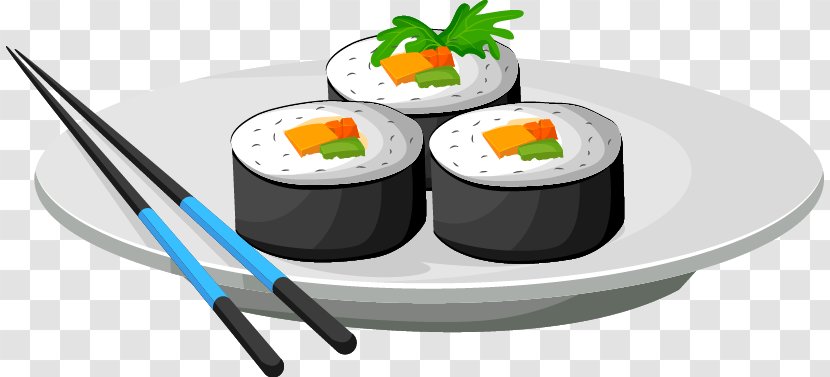 California Roll Gimbap Sushi Japanese Cuisine Chopsticks - Recipe - Cartoon Vector Transparent PNG