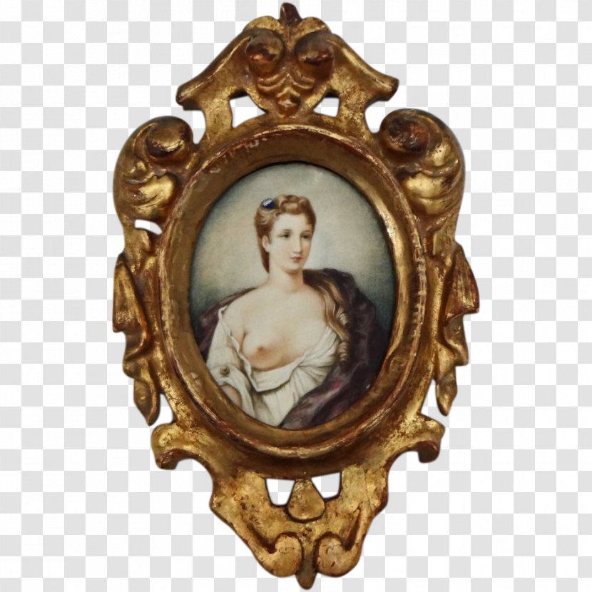 Portrait Miniature Of Madame Récamier Watercolor Painting - Brass Transparent PNG