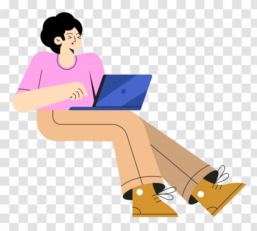 Lady Sitting On Chair Transparent PNG
