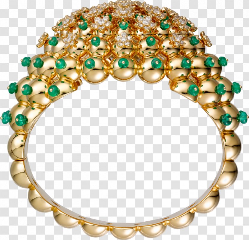 Emerald Gold Bracelet Carat Cartier - Gemstone Transparent PNG