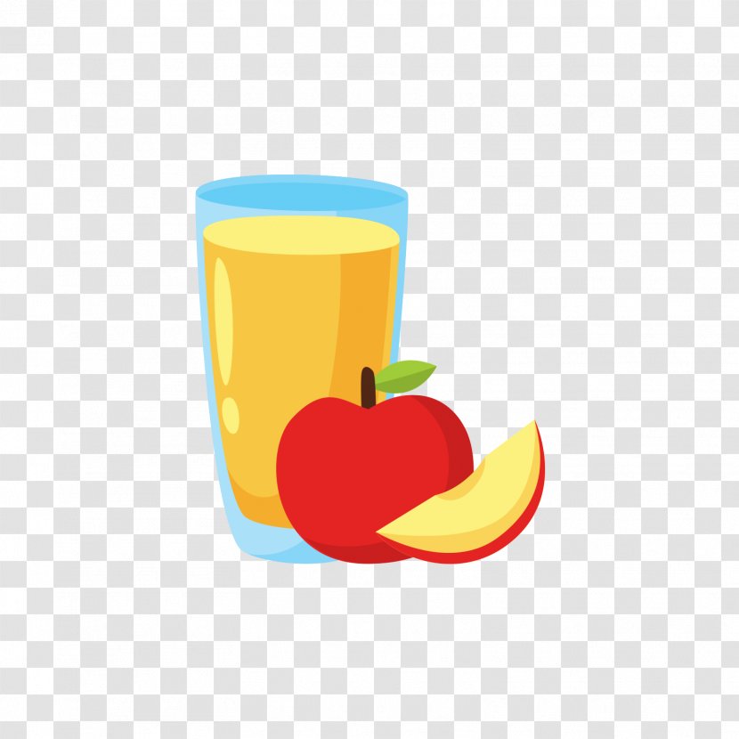 Apple Juice Fruit Drink - Food - Yellow Transparent PNG