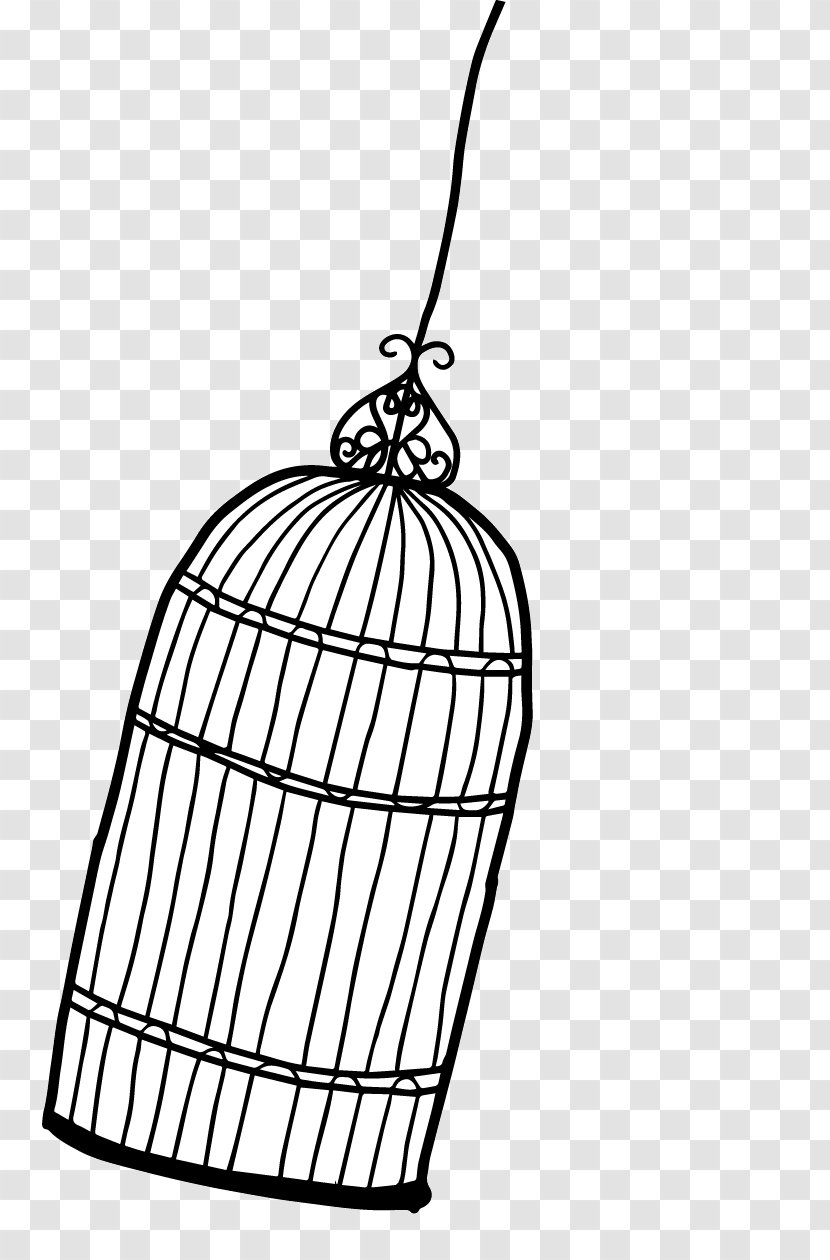Wedding Invitation Birdcage Clip Art - Black And White - Bird Cage Transparent PNG