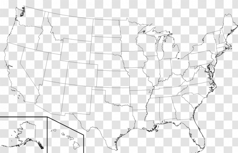 United States Blank Map Mapa Polityczna World - Line Art Transparent PNG