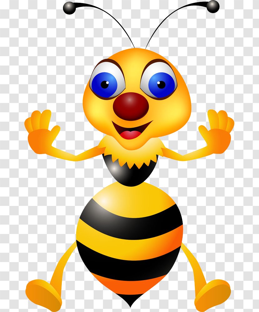 Honey Bee Cartoon Illustration - Cute Little Transparent PNG