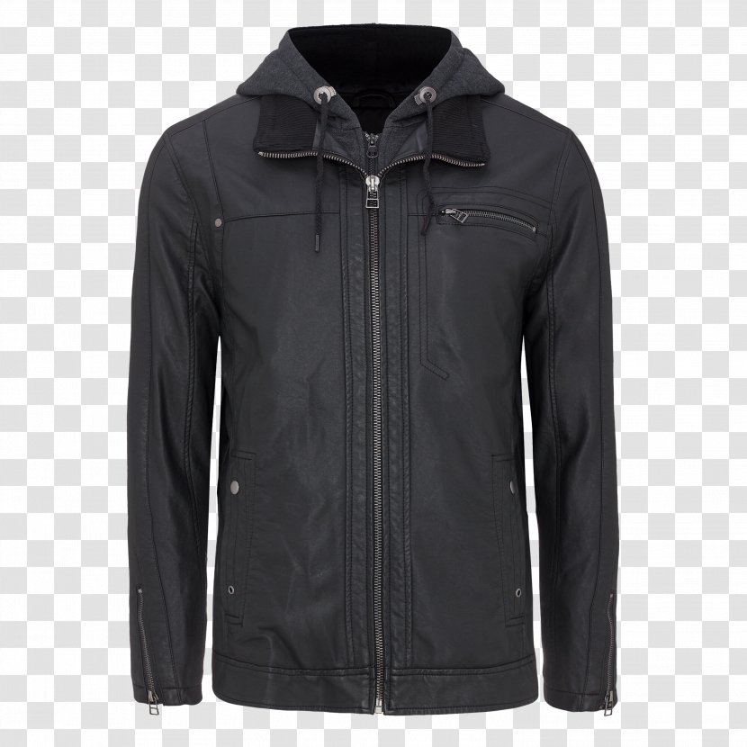 Hoodie Jacket T-shirt Clothing Coat - Leather - Black Blazer For Men Transparent PNG