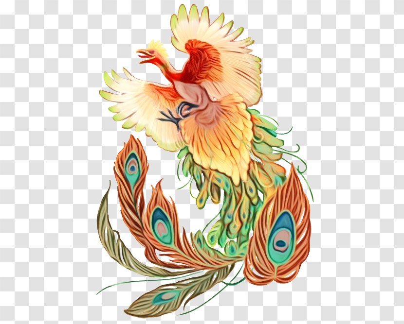 Feather - Watercolor - Rooster Wing Transparent PNG