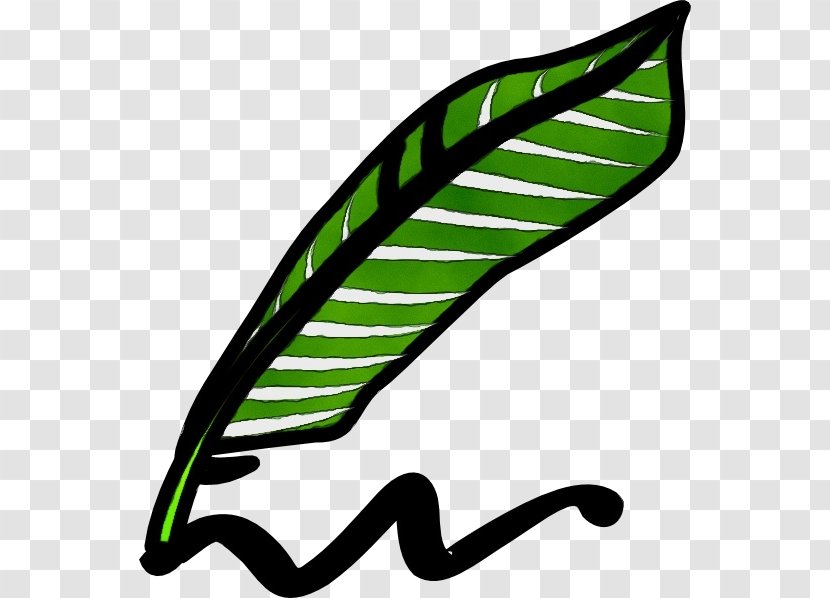 Green Leaf Watercolor - Writing - Plant Transparent PNG
