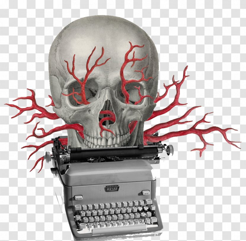 Paper Typewriter Collage Illustration - Machine - Creative Skull Transparent PNG