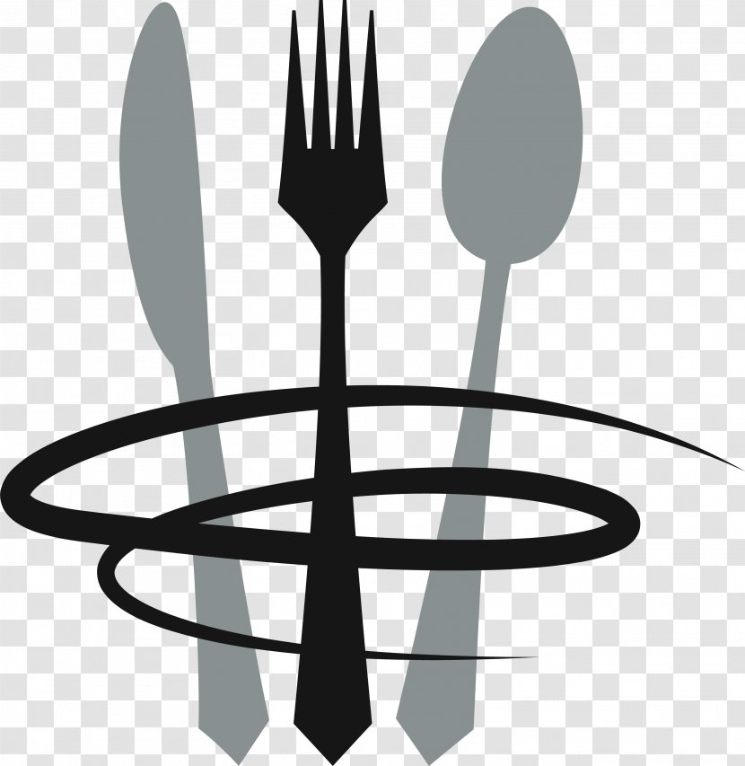 Cafe Italian Cuisine Fast Food Restaurant Logo - Drink - Gray Knife And Fork Circle Transparent PNG