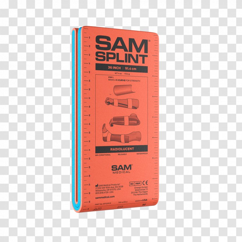 SAM Splint Emergency Medicine First Aid Supplies Bandage - Injury Transparent PNG