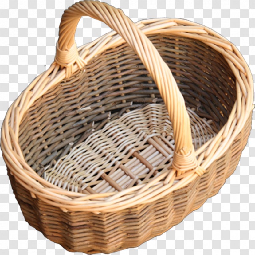 Wicker Basket Hamper Shopping Cart - Rattan Transparent PNG