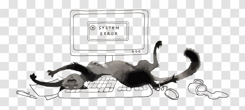 Cat Computer - Technology - Vector In Front Of The Transparent PNG