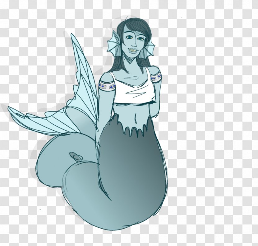 Mermaid Fairy Cartoon Legendary Creature - Pouring Transparent PNG
